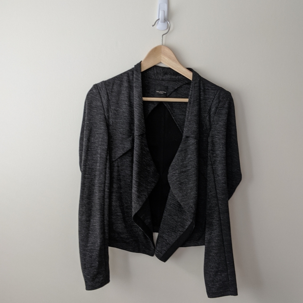 Cropped Selected Charcoal Blazer